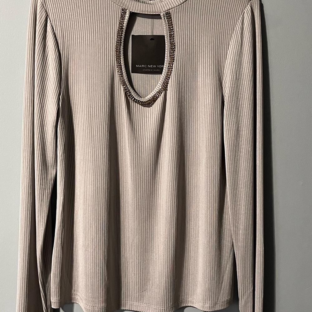 Marc New York Women's Taupe Long Sleeve Top